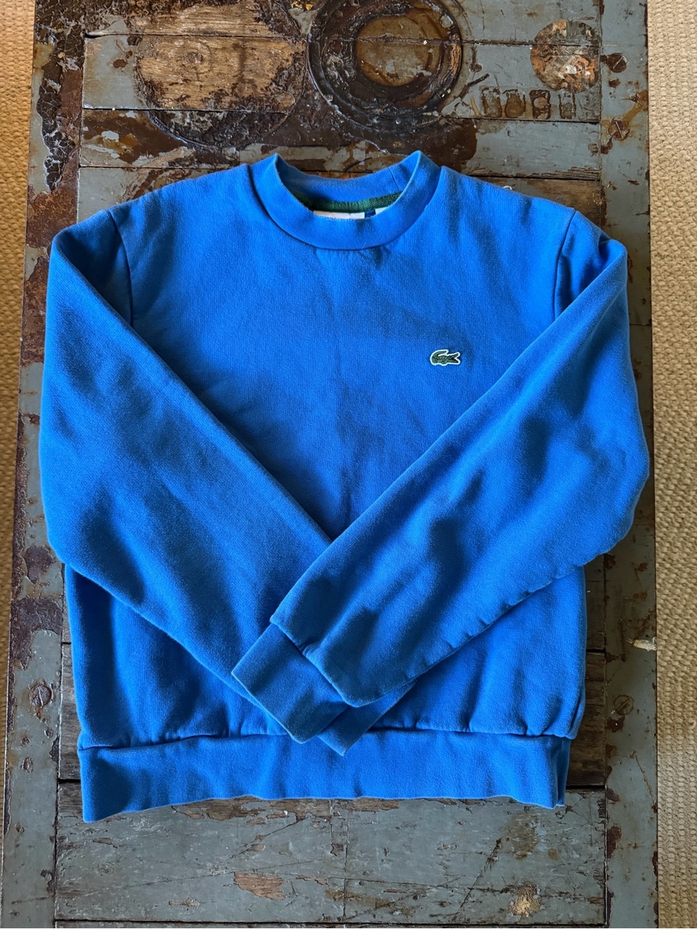 Lacoste Men Crewneck Sweater - Bright Blue with Crocodile Logo